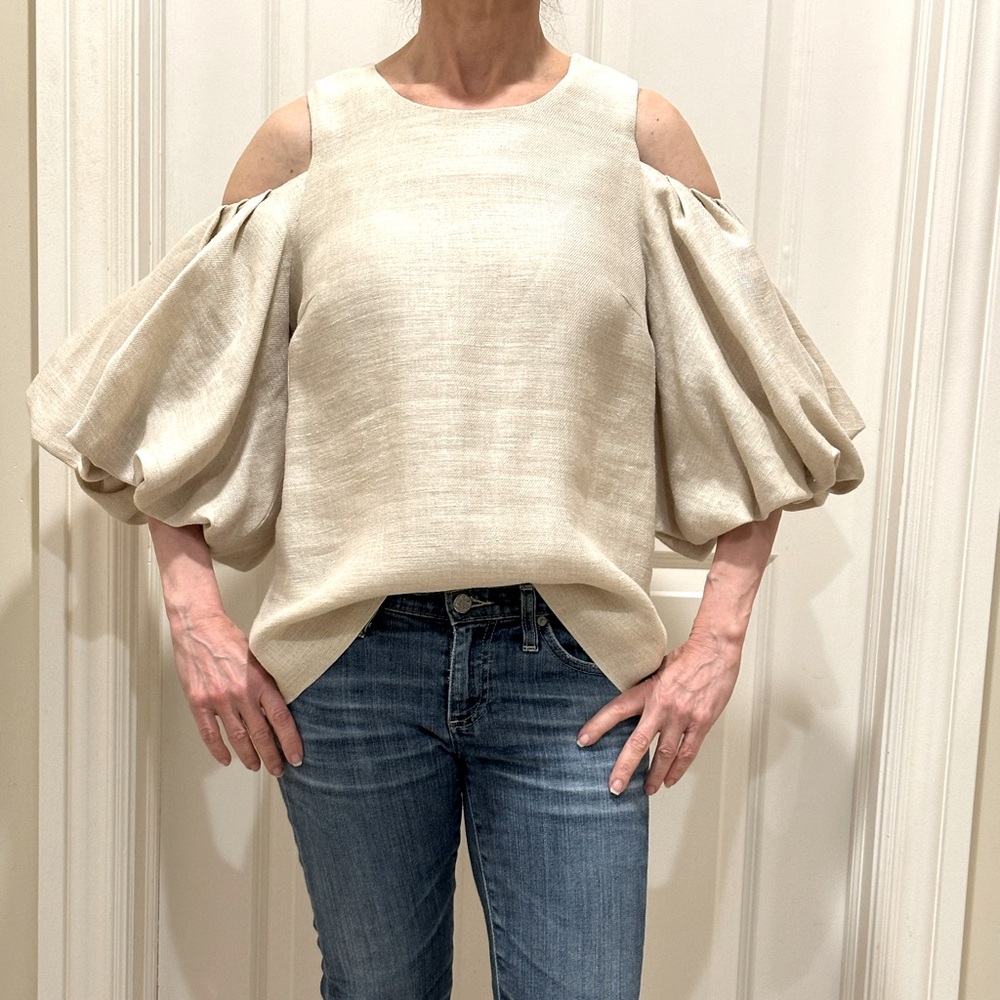 Edward Achour Paris linen top - unique pretty sleeves